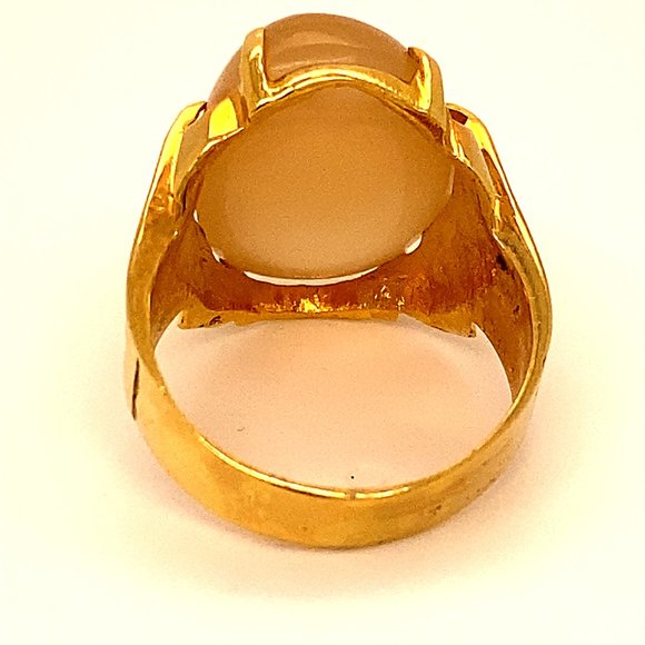 Orange Calcite 16.98ct Solid 18K Gold Ring - Picture 6 of 8